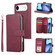 iPhone 17 Air 9 Card Slots Zipper Wallet Bag Leather Phone Case - Wine Red