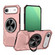 iPhone 17 Air Alloy Rotating Holder MagSafe Shockproof Phone Case - Rose Gold