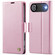 iPhone 17 Air AutSpace A11 Side Buckle MagSafe Magnetic RFID Phone Leather Case - Rose Gold