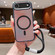 iPhone 17 Air Bright Shadow Magsafe Discoloration Phone Case with Wrist Strap - Black