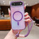 iPhone 17 Air Bright Shadow Magsafe Discoloration Phone Case with Wrist Strap - Purple