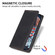 iPhone 17 Air Business Solid Color Magnetic RFID Leather Phone Case - Black
