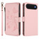 iPhone 17 Air Butterfly Love Flower Multi-card Zipper Wallet Leather Phone Case - Pink