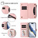 iPhone 17 Air Butterfly Love Flower Multi-card Zipper Wallet Leather Phone Case - Pink