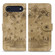 iPhone 17 Air Cartoon Sakura Cat Embossed Leather Phone Case - Brown