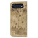 iPhone 17 Air Cartoon Sakura Cat Embossed Leather Phone Case - Brown