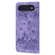 iPhone 17 Air Cartoon Sakura Cat Embossed Leather Phone Case - Purple