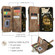 iPhone 17 Air CaseMe C30 Card Slots Zipper Wallet Leather Phone Case - Brown