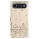 iPhone 17 Air Cat Embossing Pattern Leather Phone Case with Lanyard - Beige