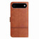 iPhone 17 Air Cowhide Texture Stitching Leather Phone Case - Brown