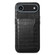 iPhone 17 Air Crocodile Texture Card Bag Design Full Coverage Phone Case - Black