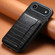 iPhone 17 Air Crocodile Texture Card Bag Design Full Coverage Phone Case - Black