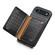 iPhone 17 Air Crocodile Texture Card Bag Design Full Coverage Phone Case - Black