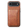 iPhone 17 Air Crocodile Texture Card Bag Design Full Coverage Phone Case - Brown