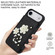 iPhone 17 Air Crossbody Flower Pattern Leather Phone Case - Black