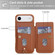 iPhone 17 Air Crossbody Flower Pattern Leather Phone Case - Brown