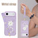 iPhone 17 Air Crossbody Flower Pattern Leather Phone Case - Purple
