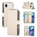 iPhone 17 Air Crossbody Rhombic Zipper Tower Buckle Leather Phone Case with Lanyard - Beige