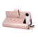 iPhone 17 Air Crossbody Rhombic Zipper Tower Buckle Leather Phone Case with Lanyard - Rose Gold