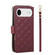 iPhone 17 Air Crossbody Rhombic Zipper Tower Buckle Leather Phone Case with Lanyard - Wine Red