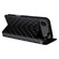 iPhone 17 Air Cubic Grid Texture Flip Leather Phone Case - Black