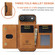 iPhone 17 Air DG.MING M2 Series 3-Fold Card Bag Wallet Leather Phone Case - Brown