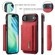 iPhone 17 Air DG.MING M2 Series 3-Fold Card Bag Wallet Leather Phone Case - Red