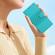 iPhone 17 Air Diamond Embossed Skin Feel Leather Phone Case - Blue