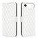 iPhone 17 Air Diamond Lattice Wallet Flip Leather Phone Case - White