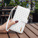iPhone 17 Air Diamond Lattice Zipper Wallet Leather Flip Phone Case - White