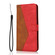 iPhone 17 Air Dual-color Stitching Leather Phone Case - Brown Red