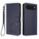 iPhone 17 Air Embossed Heart Cat Leather Phone Case with Hand Strap - Blue