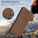 iPhone 17 Air Embossed Heart Cat Leather Phone Case with Hand Strap - Brown