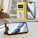 iPhone 17 Air Embossed Heart Cat Leather Phone Case with Hand Strap - Yellow