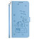 iPhone 17 Air Embossed Kitten Phone Leather Case with Lanyard - Blue