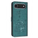 iPhone 17 Air Embossed Kitten Phone Leather Case with Lanyard - Dark Green