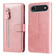 iPhone 17 Air Fashion Calf Texture Zipper Leather Phone Case - Rose Gold