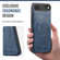 iPhone 17 Air Fierre Shann Cowhide Vertical Flip Magnetic Card Holder Phone Case - Blue