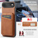 iPhone 17 Air Fierre Shann Cowhide Vertical Flip Magnetic Card Holder Phone Case - Brown