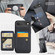 iPhone 17 Air Fierre Shann Oil Wax Cow Leather Card Holder Back Phone Case - Black