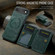 iPhone 17 Air Fierre Shann Oil Wax Cow Leather Card Holder Back Phone Case - Green