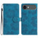iPhone 17 Air Flower Embossing Pattern Leather Phone Case - Blue