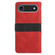 iPhone 17 Air Grid Stitching Leather Phone Case with Lanyard - Red