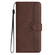 iPhone 17 Air Heart Pattern Skin Feel Leather Phone Case - Brown