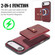 iPhone 17 Air Kalebol Magnetic Button Card Bag MagSafe Ring Leather Phone Case - Red