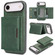 iPhone 17 Air Kalebol Strong Magnetic MagSafe Tri-Fold Wallet Leather Phone Case - Green