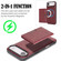 iPhone 17 Air Kalebol Strong MagSafe Magnetic Two-Fold Card Bag Leather Phone Case - Red