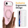 iPhone 17 Air Liquid Silicone MagSafe Magnetic Phone Case with Ring Holder - Grey Pink