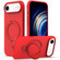 iPhone 17 Air Liquid Silicone MagSafe Magnetic Phone Case with Ring Holder - Red