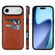 iPhone 17 Air Litchi Leather Skin Card Slots Phone Case - Brown
